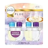 Febreze Plug In Air Freshener, Odor-Fighting Scented Oil Refill, Air Fresheners for Home and Bathroom and Kitchen, Long Lasting for Strong Odors, Cuddle Weather Scent, 0.87oz Refills, 2 Count