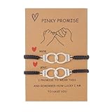 RINTOLER Pinky Promise BFF Bracelet Best Friend Birthday Gifts for Women Friendship Bracelets for 2 Partner in Crime Handcuff BFF Gifts
