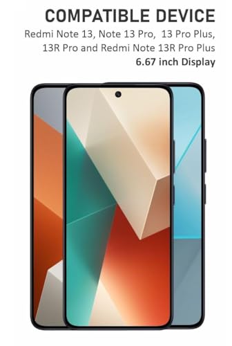 Image of Tempered Glass Screen Protector Compatible for Redmi Note 13 5G with Edge to Edge Coverage and Easy Installation Kit, Pack of 1, Black