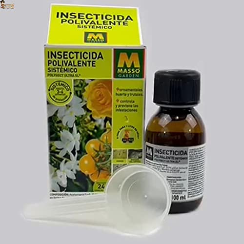 BricoLoco.com Insecticida sistémico Plantas Exterior. Acetamiprid 5g/l. ¡100 ml.! Polivalente contra pulgón, cochinilla, Mosca Blanca, Trips, ácaros. Efectos visibles en pulgones en 24 Horas. (1)