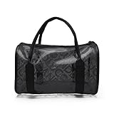 Größe: 295 * 165 * 180 mm HugeStore Mädchen Sommer Klare Wasserdicht Sandstrand Handtasche Durchsichtig Taschen Strandtasche Schwarz