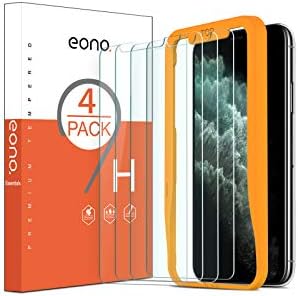 Amazon Brand-Eono Screen Protectors for iPhone 11 Pro Max 2019, iPhone XS Max, Tempered Glass Screen Protector with Alignment Frame-Anti-Scratch,No Bubbles,Case Friendly, 6.5 Inch-4 Pack