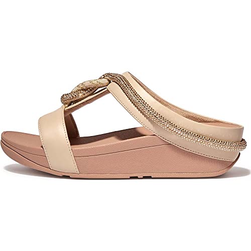 Image of FitFlop Women's Fino Crystal-Cord Leather Toe-Post Sandal