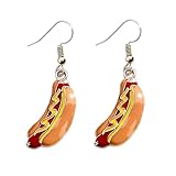 Hot Dog Earrings for Women Mini Food Hook Earrings Creative Cute Pizza Cola Bottle Dangle Earrings for Women(hot dog)