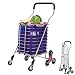 Produktbild Grocery Einkaufswagen Der Warenkorb ist faltbar und tragbar.Der Haushalt Falten sechsrädriger handcart Kletterhäuser, Aluminiumlegierung Wagen, mit Lenkrollen und abnehmbaren wasserdichten Taschen, ge