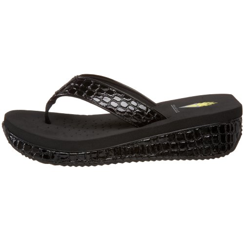 Volatile Women's Mini Croco Wedge Sandal, Black, 7 B Us #TOP6