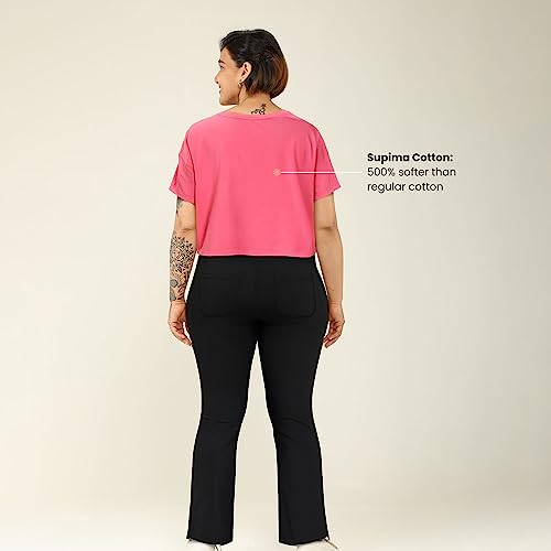 Image of BlissClub Women's Cotton Solid Regular Fit Tshirt