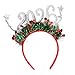 Shurhome 2026 Holiday Headbands Fashionable Christmas Headpiece Sequins Headbands for Christmas and New Year's Parties Countdown Celebration Headgear