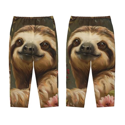 Cute Sloth Print Casual Wear Home Relaxation Soft Pajama Pants Women Men Trousers Themed Parties3