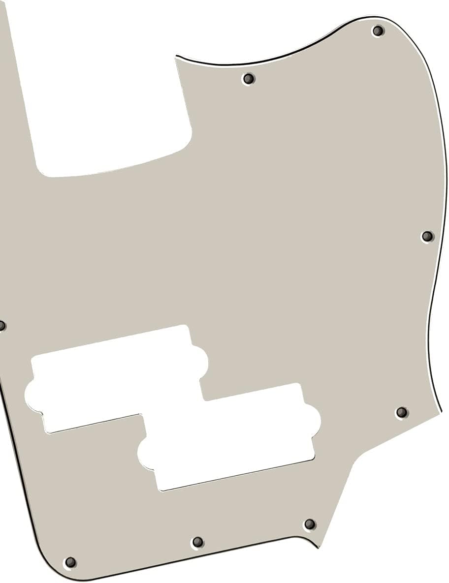 Electric Guitar Pickguard for Squier Jaguar Bass Special SS Short Scale Style (3 Ply White)