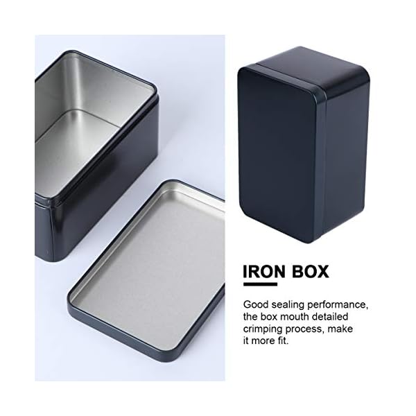 Cabilock Lata para galletas, caja de regalo, lata de metal, caja de almacenamiento, caja de metal, caja cuadrada, para… - Imagen 6