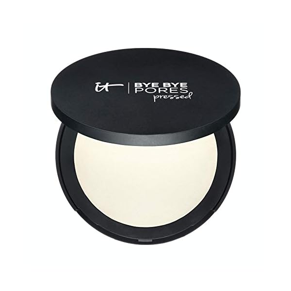 IT Cosmetics Bye Bye Pores Pressed Finishing Powder - Universal Shades - Contains Anti-Aging Peptides, Hydrolyzed Collagen & Antioxidants - 0.31 oz