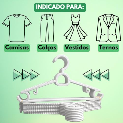 Cabide Infantil Antideslizante Multiuso Kit 50 Cabides Infantis Branco