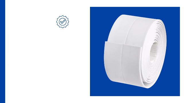 Image of Gadgetime USA Bath & Kitchen Caulk Tape Sealant Strip - PVC Self Adhesive Waterproof Tape for Tub and Wall Sealing - Tape Caulk Sealer - Waterproof Sealant Tape - White - 1.5 inch x 10.5 Feet
