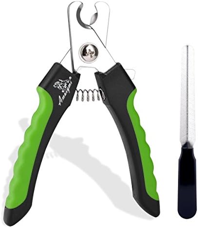 Awaiymi Dog Nail Clippers and Trimmer with Safety Guard, Razor Sharp Blades, Buit-in Handle Lock, Sturdy Non Slip Handles,Free Nail File for Small, Medium and Large Breeds