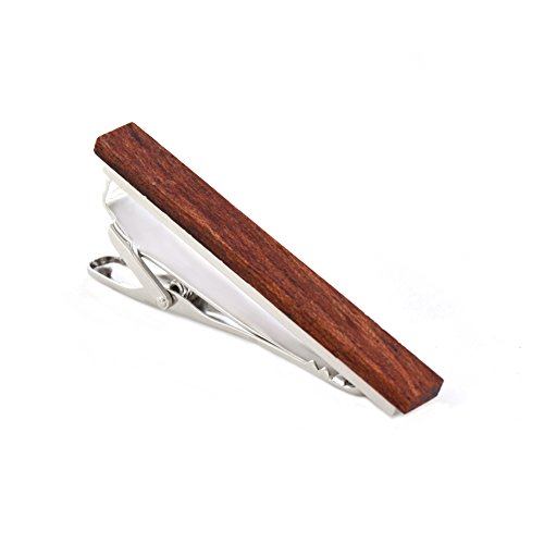 Smart Men's Wood Tie Clips for men 3 pcs Natural Tie Bar 2.1 Inch in Gift Box3