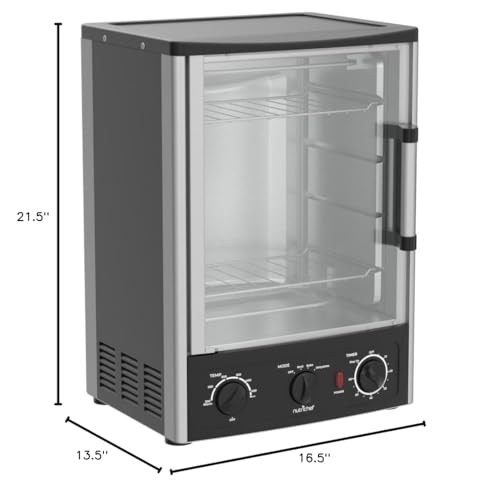 Nutrichef Vertical Countertop Oven with Rotisserie, Bake, Broil, & Kebab Rack Functions - Adjustable Settings - 2 Shelves - 1500W - Thanksgiving Turkey - Includes Grill, Kebab skewer racks & bake pan