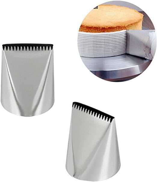 Image of HUSAINI MART | Big Basket Nozzle Double Sided Stainless Steel Cake Decorating Tube Nozzle, Flat Serrated Flower Mouth Baking Tool for Beginners