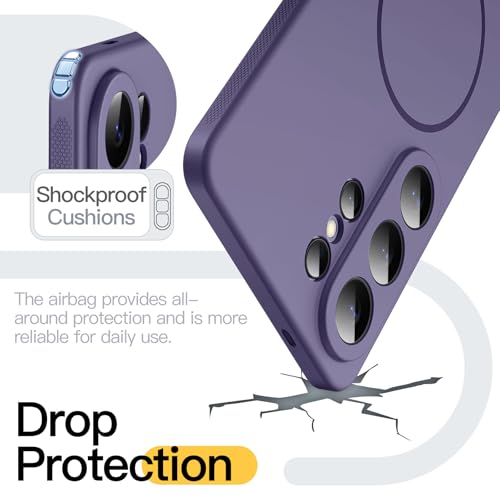 Image of JETech Slim Cover Case for Samsung Galaxy S26 Ultra, Compatible with MagSafe, Anti-Slip Grip & Full Camera Lens Protection, Soft TPU Protective Phone Cover, Shockproof (Heron Purple)