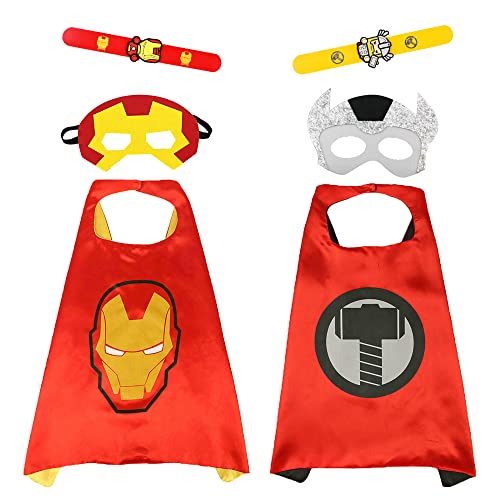 Ksopsdey Capa de Superhéroe para Niños, Disfraz Carnaval Superheroes Juguetes Regalos Niña y Niño 3 4 5 6 Años, Disfraces Halloween Infantiles para Cosplay de Fiesta de Cumpleaños de Navidad, 2Pcs