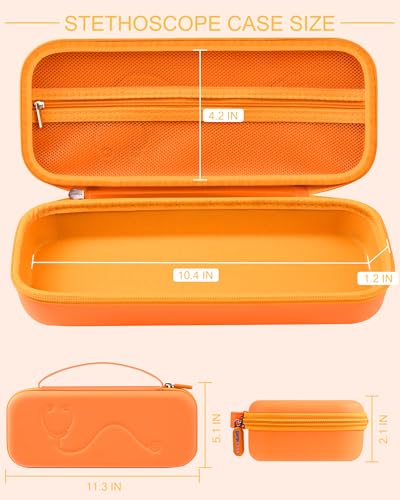 Image of Stethoscope Case for 3M Littmann Classic III & Lightweight II S.E, Orange