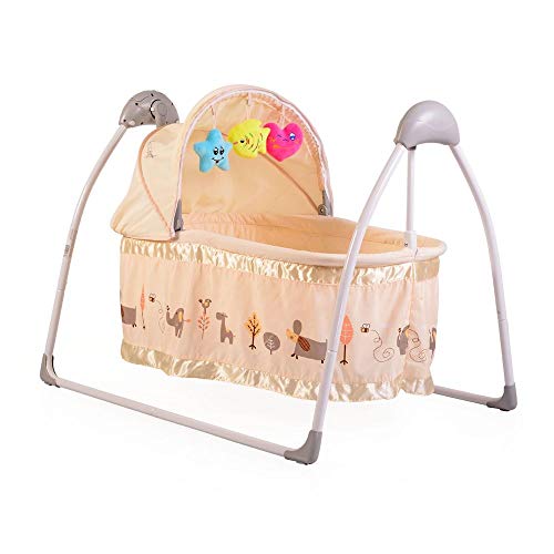 Culla per neonati Accent, elettrico, telecomando, musica, timer, arco gioco, zanzariera, colorazione:beige