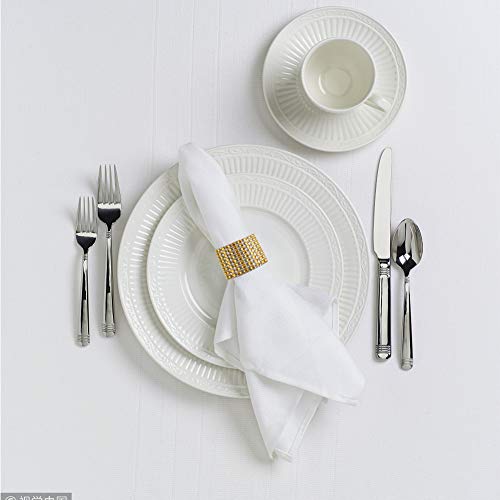 Image of Accmor 50pcs Napkin Rings, Gold Napkin Rings Buckles for Table Decorations, Wedding, Dinner, Party, DIY Decoration