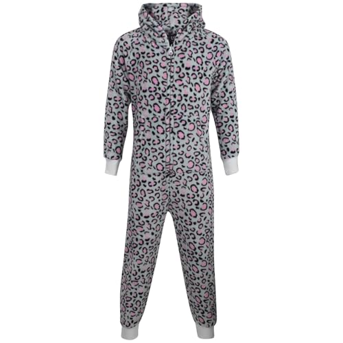 Onesie léopard rose et gris pour enfant de 2 à 13 ans