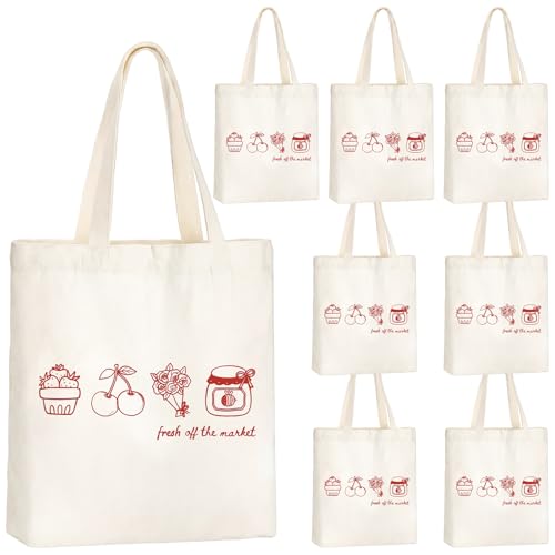Shinylin 8 Pcs Tote Bags Bulk Farmers Bridal Shower Gifts
