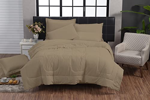 Kit Edredom Casal Queen Jogo de Cama 3 peças 100% Algodão (Capuccino)