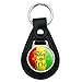 Black Leather Stay Irie Rastafarian Flag Keychain