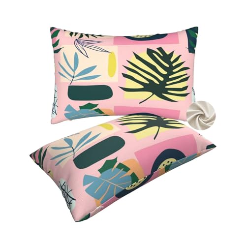 Housses de coussin 50x80 rose pour protéger vos oreillers et décorer le lit - 2