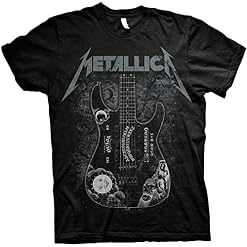 Générique Metallica Hammett Ouija Guitar T Shirt Imprimé Officiel Musique (Noir) – Large - Les Beatles, Paul McCartney, John Lennon, RIngo Starr, George Harrison