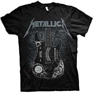 Générique Metallica Hammett Ouija Guitar T Shirt Imprimé Officiel Musique (Noir) – Large - Les Beatles, Paul McCartney, John Lennon, RIngo Starr, George Harrison