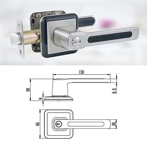 Baolong Door Handle Locking Lever With Modern Contemporary Square Design,Modern Square Door Lever Bathroom Door Lock Privacy Lever Lock For Interior Door Satin Nickel. #TOP2