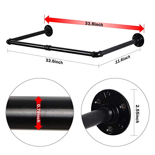 Liantral Clothing Racks For Hanging Clothes, 32.6" Garment Rack, Set Of 2 Industrial Pipe Clothing Rack, Closet Rod For Closet Storage, Laundry Room #TOP6
