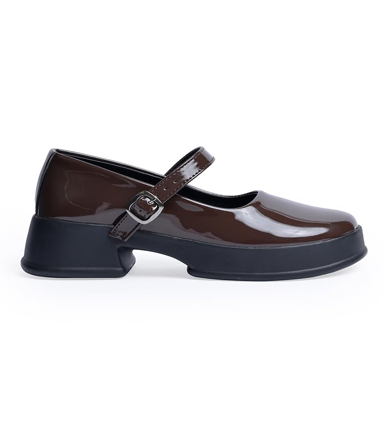 Image of JM LOOKS Women Mary Jane Block Heels | Single Strap | Round Toe | Stylish & Comfortable | Formal & Casual