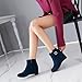 CSRZPMG Women Fashion Wedge Ankle Boots Side Zipper Casual Wedges Suede Round Toe Heeled Booties Winter Comfy Dress High Heel Short Boots