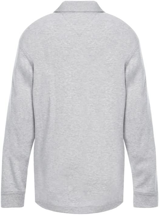 Vista 2 de Tommy Hilfiger Camisa polo de manga larga entrelazada para niños, ropa de uniforme escolar para niños y niñas