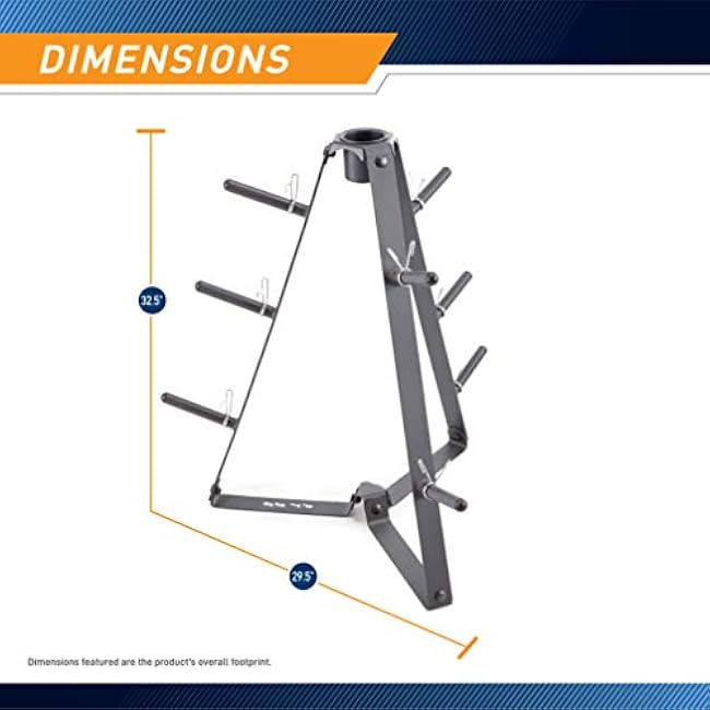Marcy Plate Tree for Standard Size Weight Plates/Storage Rack for Exercise Weights PT-36 dark grey, 34.00 x 9.00 x 4.00