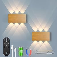 2 stuks accu wandlamp, met afstandsbediening, touch control, led