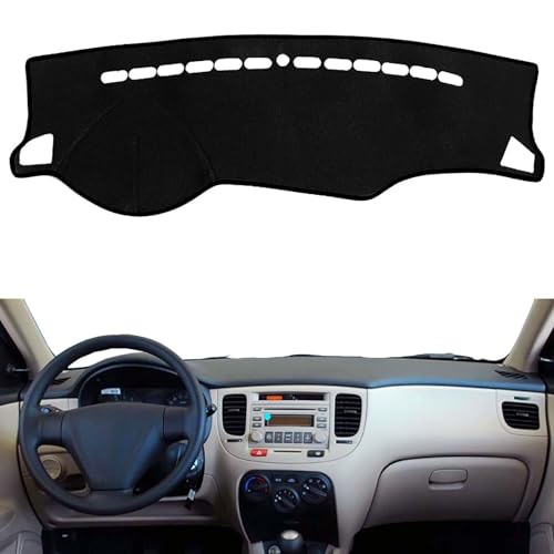 GODSLLY Auto Armaturenbrett Abdeckmatte, Kompatibel für Kia Rio New Pride Rio5 JB 2005-2010 2011, Armaturenbrett-Abdeckung Matte Sonnenschutz Schützt Teppich Blendfrei, B Left Red