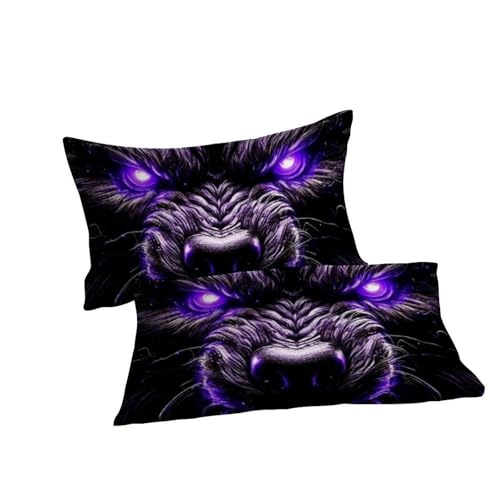 Ensemble de literie loup sauvage microfibre housse de couette 260x220 garçon - 7