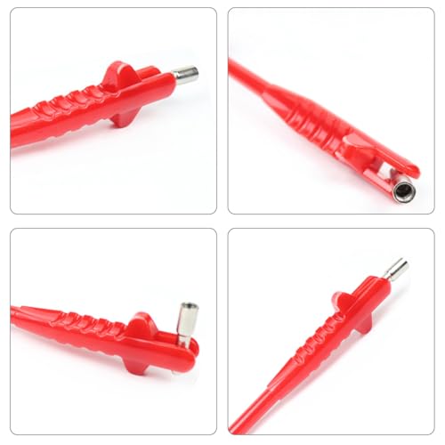 Image of Car Tire Valve Stem Puller, No Scratch Auto Valve Stem Remover & Installer Core Tool, Vehicle Tyre Valve Repair Tool Accessories, Universal for SUV Motorcycle Truck (Red)
