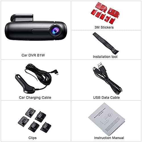 Small Wifi Dash Cam Camera For Car, Blueskysea B1W Mini Vehicle Video Driving Recorder 360 Degree Rotatable Lens 1080P 30Fps G-Sensor Loop Recording #TOP7