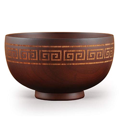 木製のボウル天然木のボウル食器エスニックスタイル彫刻刻まれたボウルナツメウッド子供大人の木製ボウル