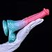 9.7'' Horse Dildo Long Monster Dildos with Suction Cup, Pink Silicone Dragon Dildo with Big Balls Fantasy Anal Dildo Sex Toys for Couples Strap On