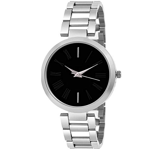 Image of Analog Black Round Dial Wrist Watch for Women & Girls - LKM2