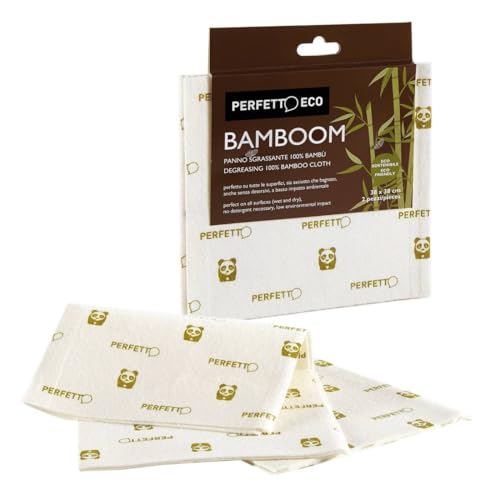 Perfetto Eco Panno Ecologico in Fibra di bambù Coll. Bamboom - Multiuso cm. 38x38-2 Pezzi