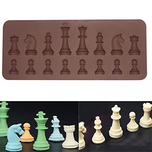 Molde de silicone para peças de xadrez, molde de Fondant em forma de xadrez para chocolate e caramelo, ferramenta para decoração de bolos Cupcakes molde de resina epóxi de argila de papel